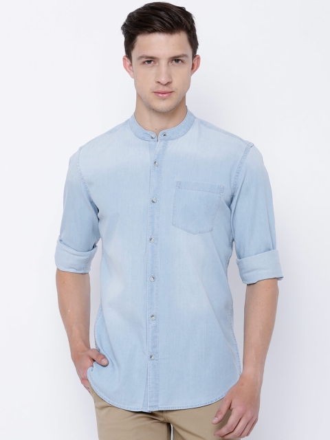 

HIGHLANDER Men Blue Slim Fit Solid Casual Shirt
