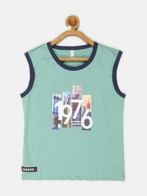 

V2 Value & Variety Boys Blue Printed Applique T-shirt
