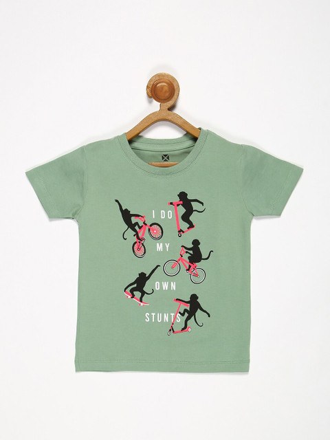 

V2 Value & Variety Boys Green Raw Edge T-shirt
