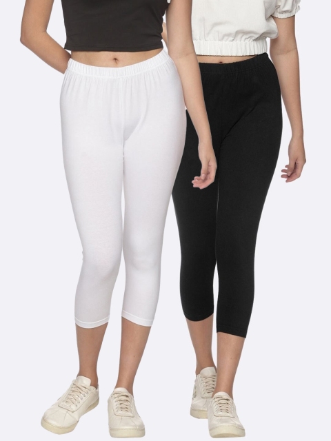 

NOT YET by us Women Black & White Capris