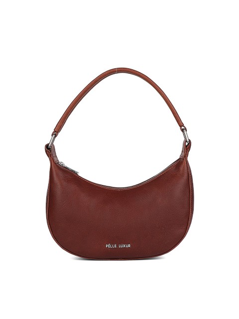 

PELLE LUXUR Brown Handheld Leather Bag