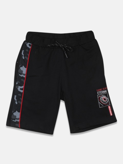 

Monte Carlo Boys Black Typography Printed Shorts
