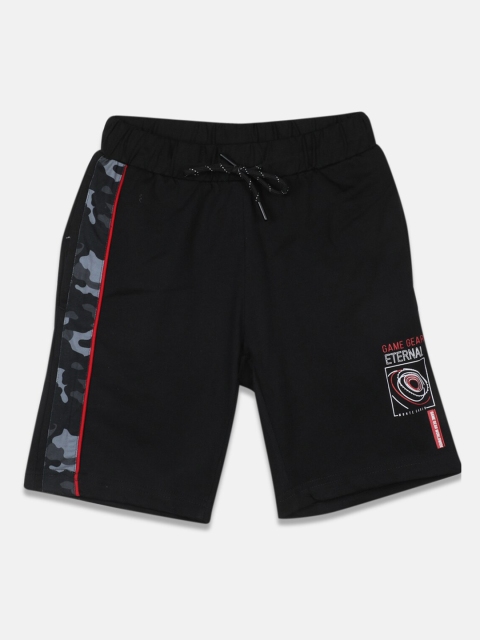 

Monte Carlo Boys Black Typography Printed Shorts