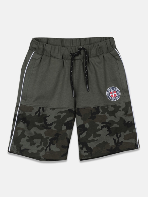

Monte Carlo Boys Olive Green Camouflage Printed Shorts