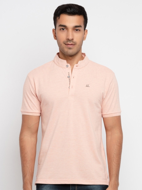 

Status Quo Men Orange Mandarin Collar T-shirt