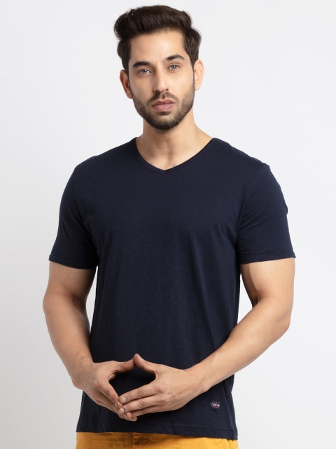 

Status Quo Men Blue V-Neck T-shirt