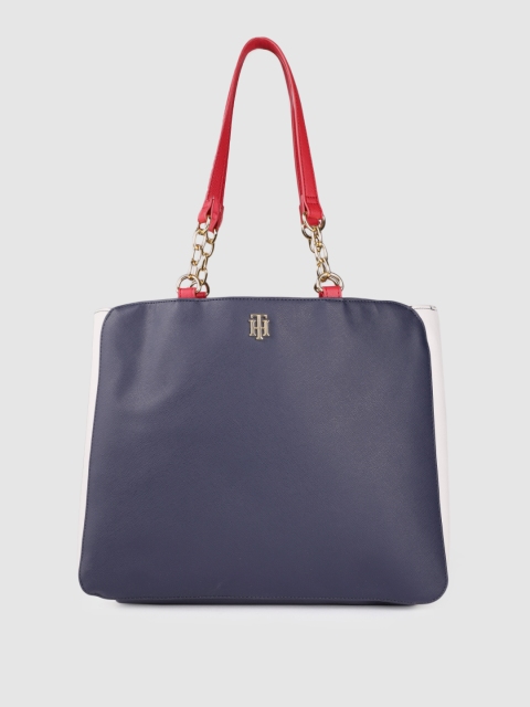 

Tommy Hilfiger Blue PU Structured Tote Bag