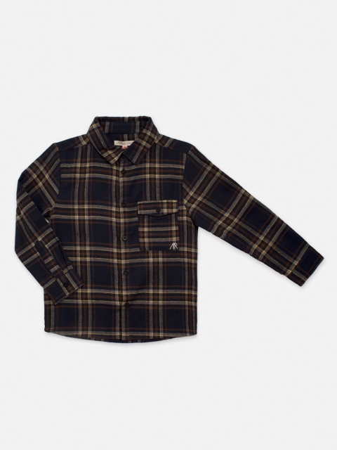

Angel & Rocket Boys Navy Blue Classic Tartan Checks Checked Casual Shirt