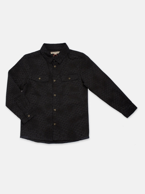 

Angel & Rocket Boys Black Classic Printed Casual Shirt