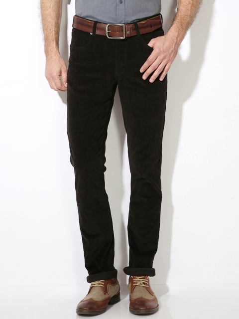 

V Dot by Van Heusen Black Slim Fit Corduroy Trousers