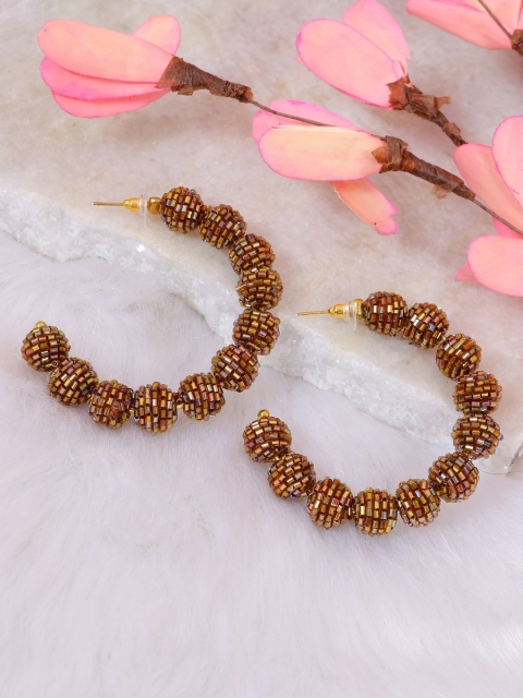 

Crunchy Fashion Brown Contemporary Hoop Earrings
