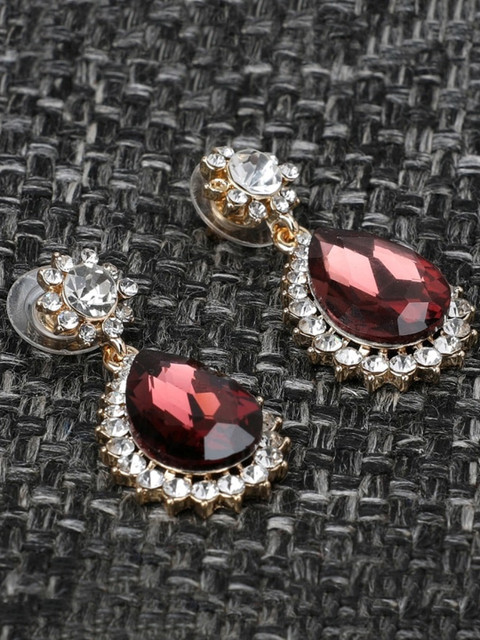 

Crunchy Fashion Maroon Contemporary Studs Earrings
