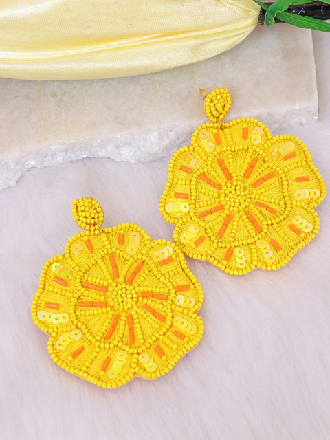 

Crunchy Fashion Yellow Contemporary Drop Earrings