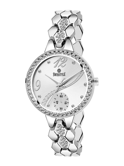 

SWISSTYLE Women White Brass Dial & Straps Analogue Watch SS-LR1420-WHT-CH