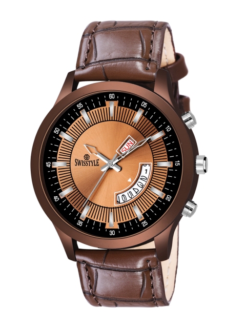 

SWISSTYLE Men Brown Brass Dial & Bracelet Style Straps Analogue Watch SS-GR6622-BRW-BRW