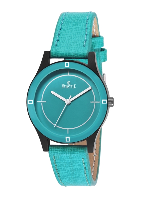

SWISSTYLE Women Green Brass Dial & Straps Analogue Watch SS-LR1718-GREBLK-GRE
