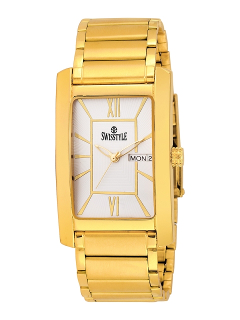 

SWISSTYLE Men White Brass Dial & Bracelet Style Straps Analogue Watch SS-GSQ1176-WHT-GLD
