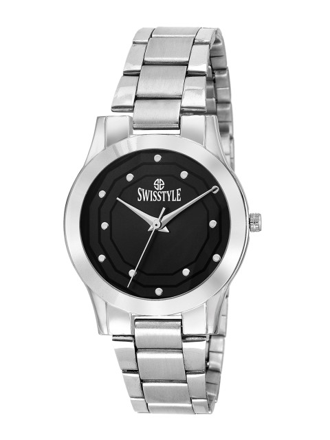

SWISSTYLE Women Black Brass Embellished Dial & Bracelet Style Straps Analogue Watch SS-LR634-BLK-CH