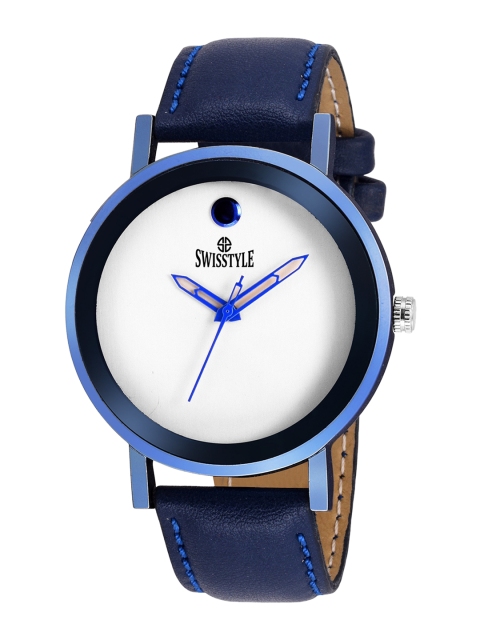 

SWISSTYLE Men White Brass Embellished Dial & Straps Analogue Watch SS-MV-001