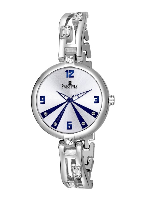 

SWISSTYLE Women White Dial & Stainless Steel Bracelet Style Straps Analogue Watch SS-LR702
