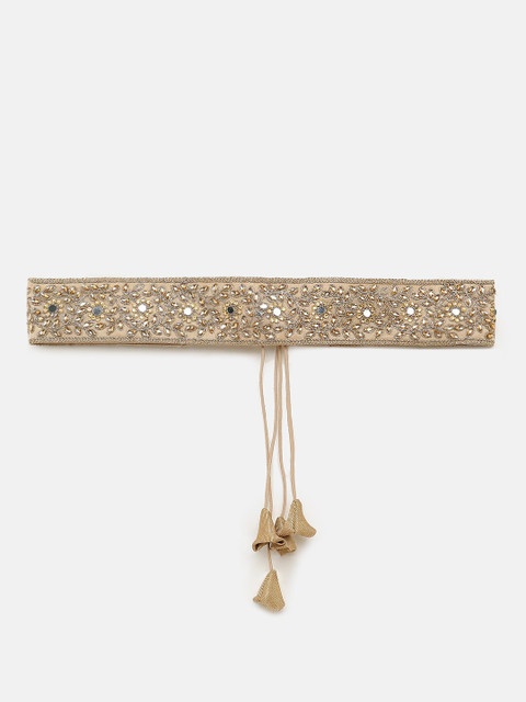

SALWAR STUDIO Women Beige Embellished Waist Belt