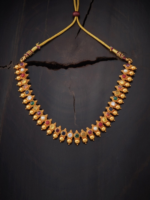 

Kushal's Fashion Jewellery Gold-Toned & Blue Silver Gold-Plated Necklace