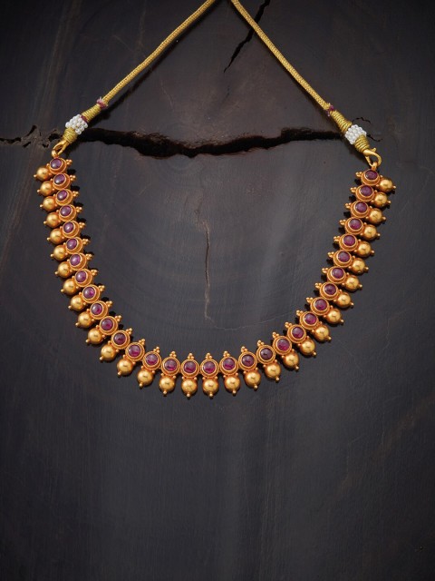 

Kushal's Fashion Jewellery Gold-Toned & Red Silver Gold-Plated Necklace