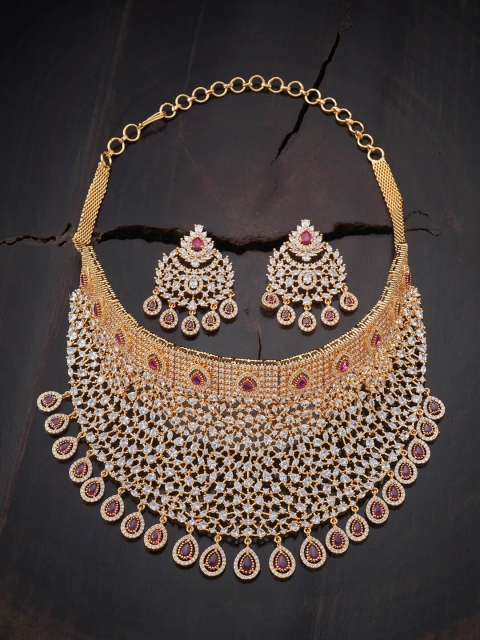 

Kushal's Fashion Jewellery Red Copper Gold-Plated Necklace