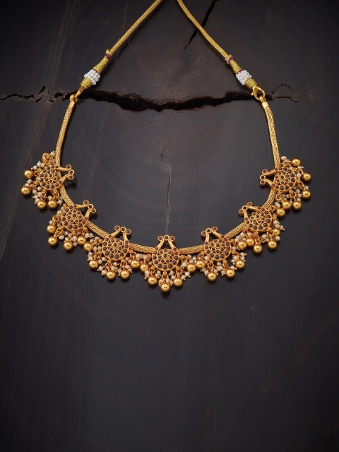 

Kushal's Fashion Jewellery Gold-Toned & Red Silver Gold-Plated Necklace