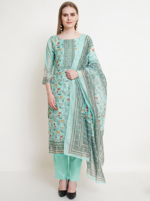 

Stylee LIFESTYLE Green & Red Printed Unstitched Dress Material