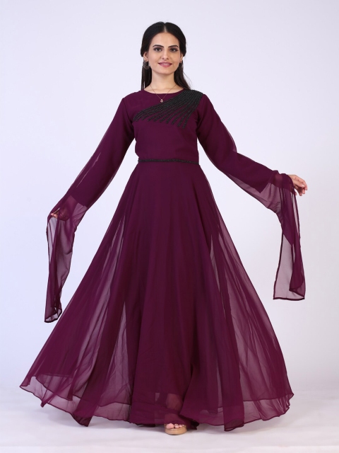 

PRENEA Purple Georgette Maxi Dress