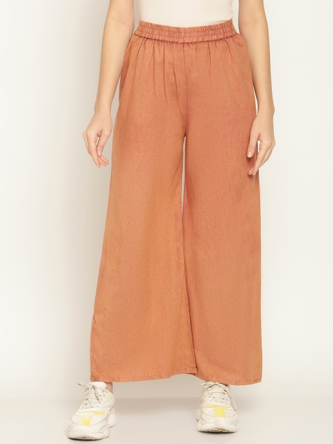 

Aawari Women Brown Relaxed High-Rise Trousers