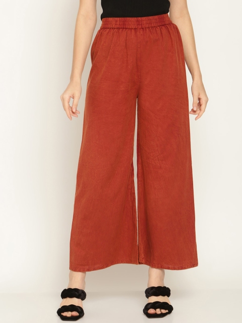 

Aawari Women Brown Relaxed High-Rise Trousers