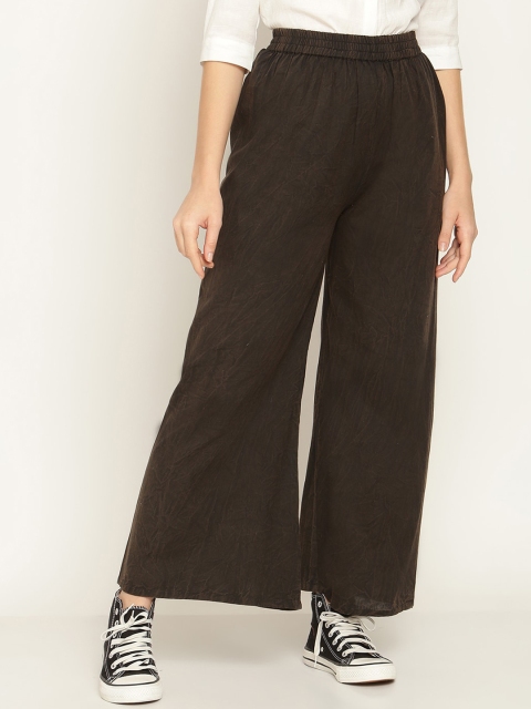 

Aawari Women Black Relaxed High-Rise Trousers