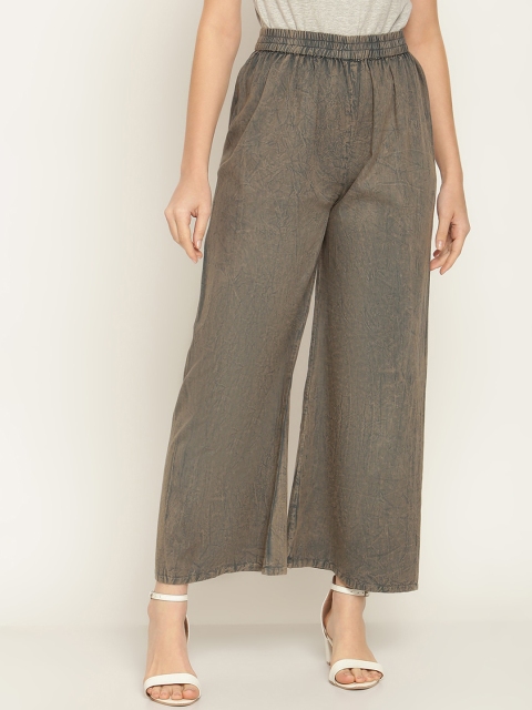 

Aawari Women Grey Relaxed High-Rise Trousers