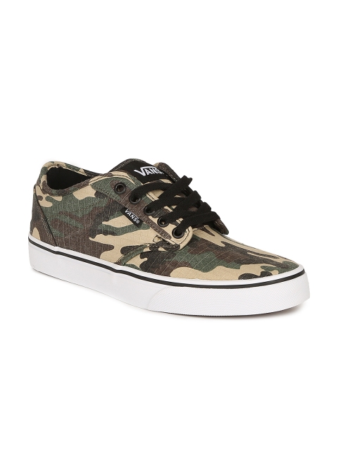 

Vans Men Olive Green & Brown Camouflage Print Sneakers