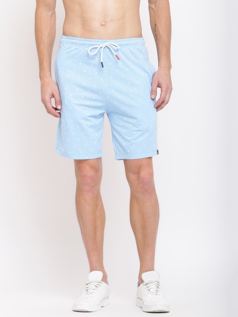 

MKH Men Sky Blue Graphic Printed Shorts