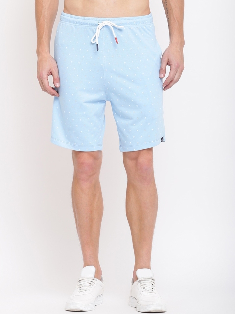 

MKH Men Blue Printed Regular Shorts