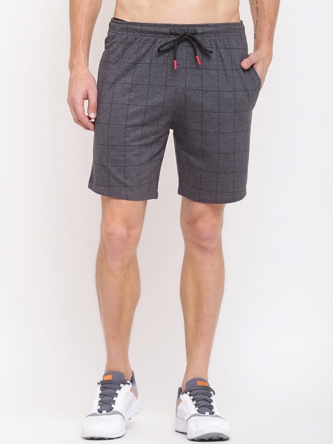 

MKH Men Grey Checked Shorts