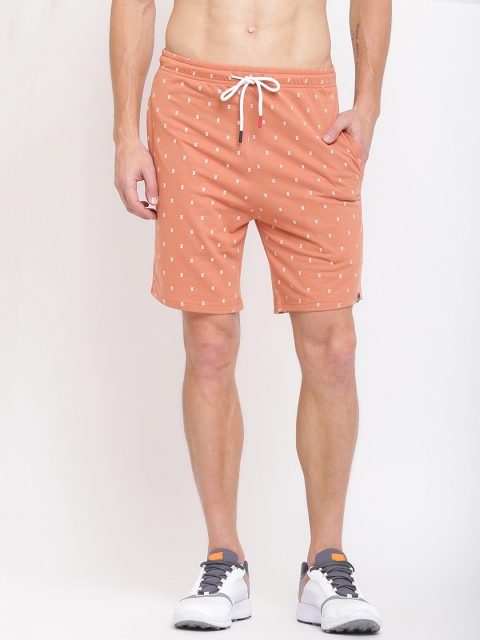 

MKH Men Tan Printed Shorts