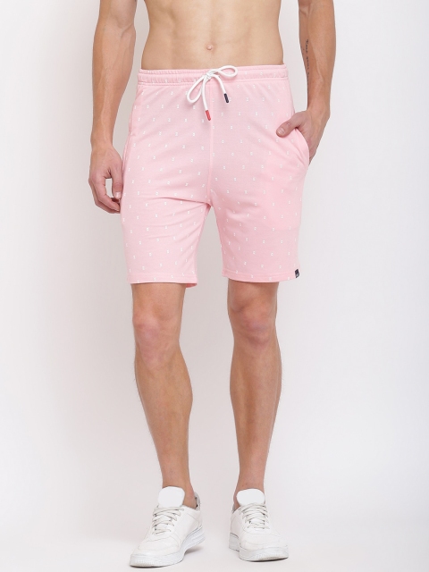 

MKH Men Pink Printed Sports Shorts