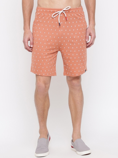 

MKH Men Peach-Coloured Printed Shorts