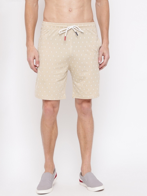 

MKH Men Beige Printed Shorts 60% COTTON