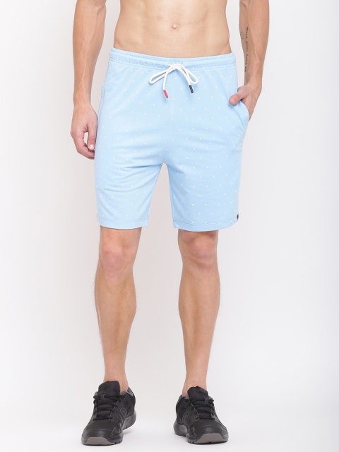 

MKH Men Blue Printed Cotton Shorts