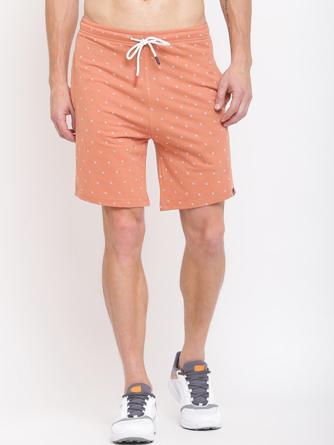 

MKH Men Tan Printed Shorts