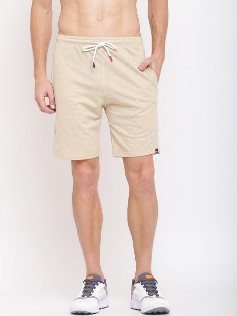 

MKH Men Beige Micro Ditsy Printed Shorts
