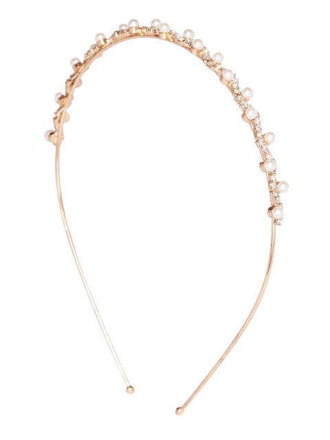 

Kazo White & Gold-Toned Embellished Hairband