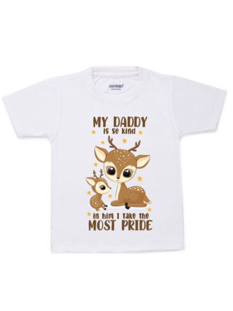 

KNITROOT Kids White Typography Printed Applique T-shirt