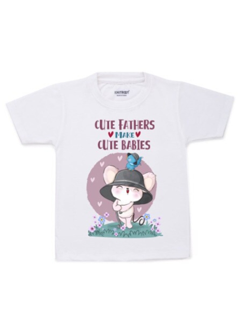 

KNITROOT Kids White Typography Printed Applique T-shirt