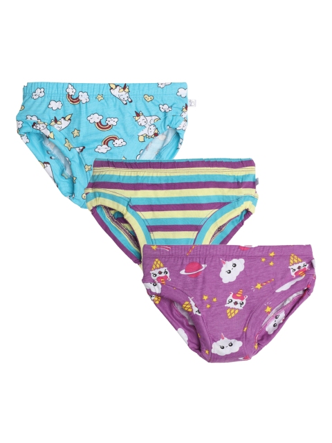 

SuperBottoms Kids Pack Of 3 Printed Briefs, Purple